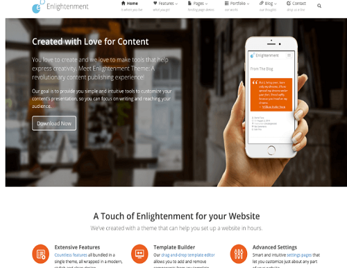 enlightment wordpress theme